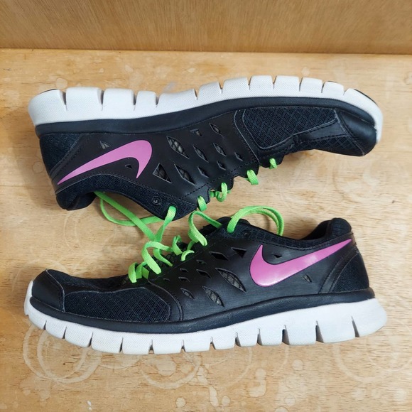 Nike Flex Run 2013 580440-009 Women's US 11 Black Pink Running Shoes EUC - Picture 5 of 9